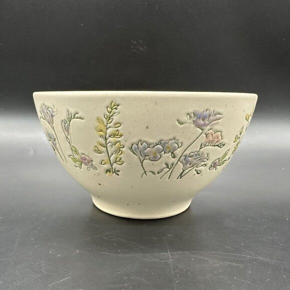 In Homestylez Spring Pressed Garden Flower Cereal Soup Bowl Impressed Floral - Picture 4 of 11
